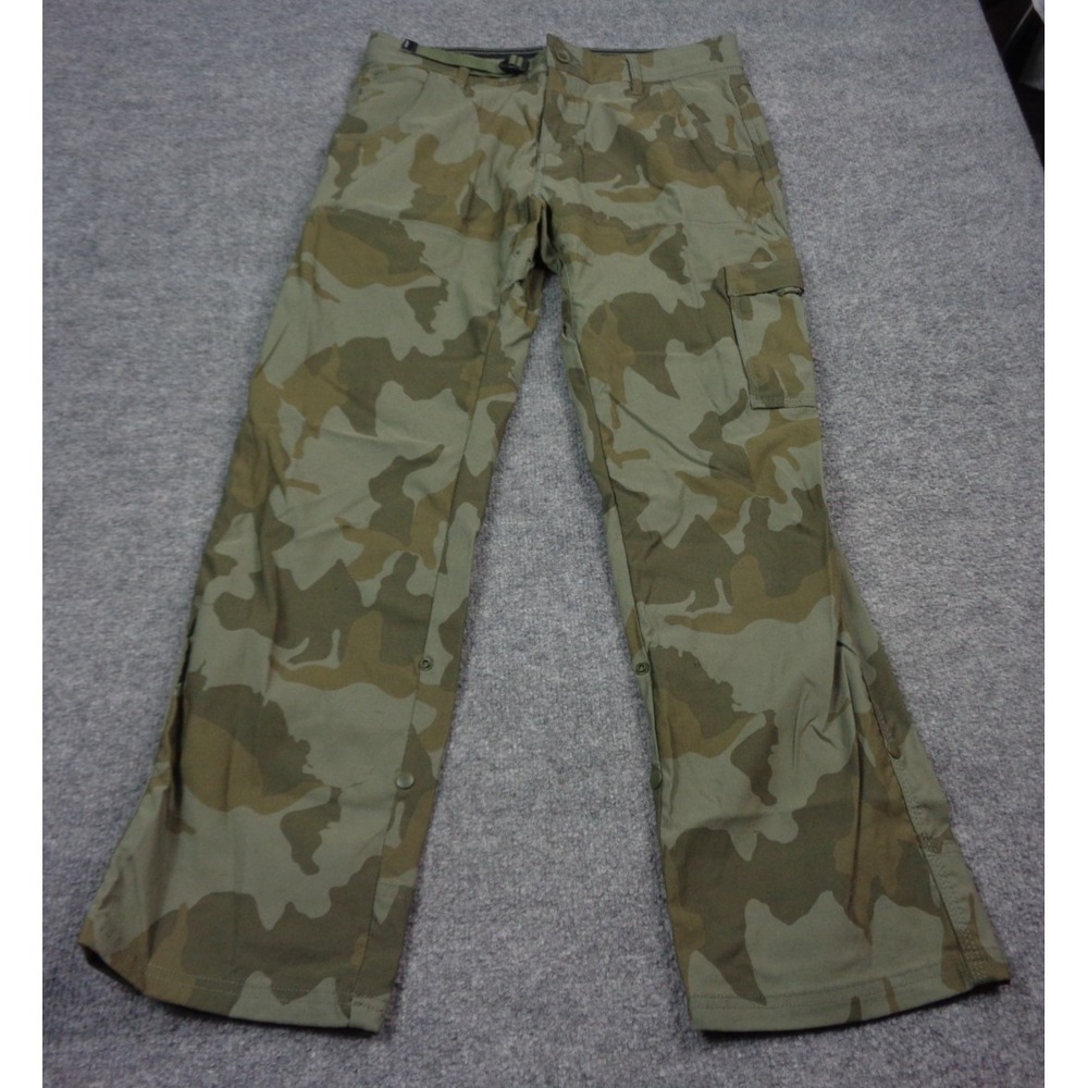 PrAna Stretch Zion Pant II Mens Green Camo Nylon Hiking Pants Outdoor 31x30